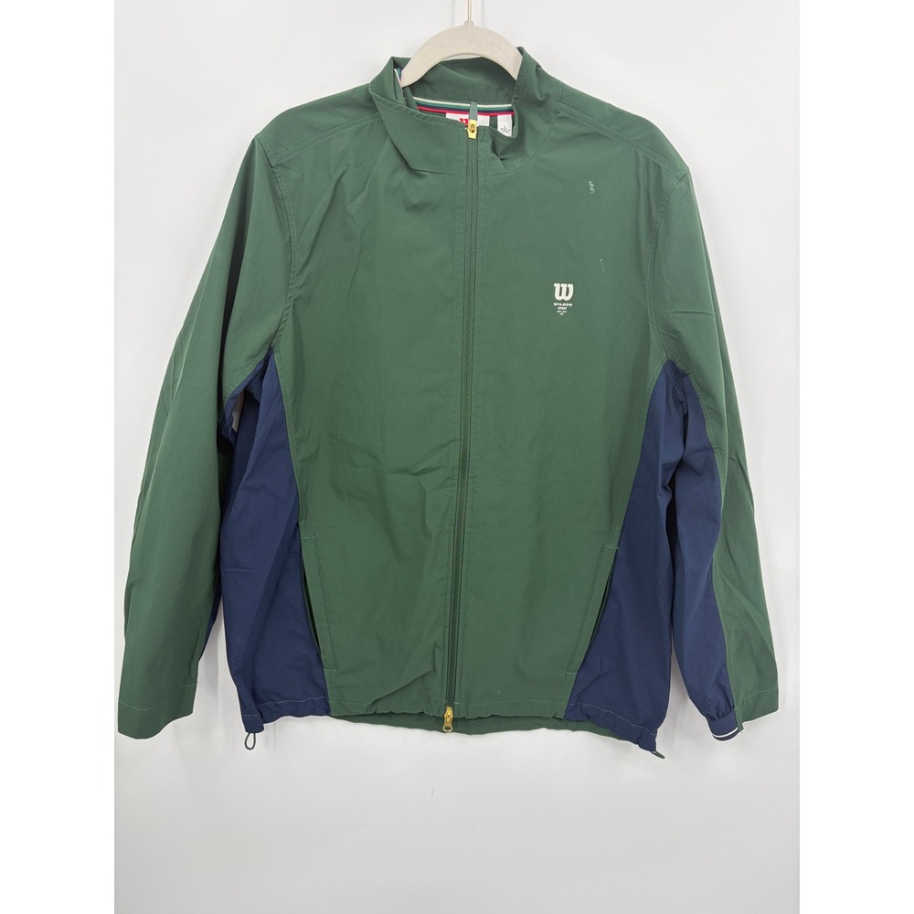 Wilson Sport Professionals Windbreaker Jacket Mens Large Green Navy WM00244411